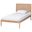Lara Modern Wood Twin Platform Bed with Laser-Cut Decorative Headboard Overlay In Oak Brown