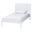 Lara Modern Wood Twin Platform Bed with Laser-Cut Decorative Headboard Overlay In White