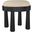 Larea Linen Textured Fabric Upholstered Ottoman In Beige