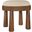 Larea Linen Textured Fabric Upholstered Ottoman In Beige