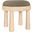 Larea Linen Textured Fabric Upholstered Ottoman In Brown