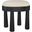 Larea Linen Textured Fabric Upholstered Ottoman In Cream