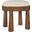 Larea Linen Textured Fabric Upholstered Ottoman In Cream