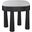 Larea Linen Textured Fabric Upholstered Ottoman In Grey