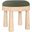 Larea Linen Textured Fabric Upholstered Ottoman In Olive