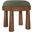 Larea Linen Textured Fabric Upholstered Ottoman In Olive