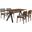 Laredo and Lima 5-Piece Walnut Rectangular Dining Set