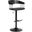 Larisa Adjustable Black Wood Bar Stool In Black Faux Leather with Golden Bronze and Black Metal