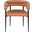 Lavina Vegan Leather Dining Chair Set of 2 In Cognac and Black