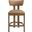 Lavrin Vegan Leather Upholstered Counter Stool Set of 2 In Cognac and Stained Walnut