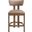 Lavrin Vegan Leather Upholstered Counter Stool Set of 2 In Tan and Stained Walnut