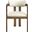 Lavrin Vegan Leather Upholstered Dining Arm Chair Set of 2 In Cream and Stained Walnut