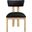 Lavrin Vegan Leather Upholstered Dining Side Chair Set of 2 In Black and Stained Natural