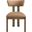 Lavrin Vegan Leather Upholstered Dining Side Chair Set of 2 In Cognac and Stained Walnut