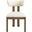 Lavrin Vegan Leather Upholstered Dining Side Chair Set of 2 In Cream and Stained Walnut