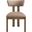 Lavrin Vegan Leather Upholstered Dining Side Chair Set of 2 In Tan and Stained Walnut