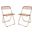 Lawrence Acrylic Folding Chair Set of 2 In Rose Pink