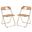 Lawrence Acrylic Folding Chair Set of 2 In Tangerine/Gold