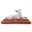 Lazra Mandala Stonewash Pillow Dog Bed With Removable Cover In Red
