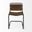 Leather Metal Open Back Dining Side Chair In Black and Brown