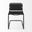 Leather Metal Open Back Dining Side Chair In Black