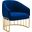 Legacy Performance Velvet Arm Chair In Navy