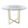 Legend 36 Inch Round Table In Clear and Matte Brushed Gold
