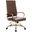 Benmar High-Back Leather Office Chair With Gold Frame In Brown