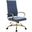 Benmar High-Back Leather Office Chair With Gold Frame In Navy Blue