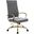 Benmar High-Back Leather Office Chair With Gold Frame In Grey