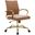 Benmar Home Leather Office Chair With Gold Frame In Light Brown