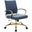 Benmar Home Leather Office Chair With Gold Frame In Navy Blue