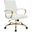 Benmar Home Leather Office Chair With Gold Frame In White