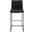 Leisuremod Brooklyn 29.9 Inch Modern Charcoal Leather Bar Stool Set Of 2 With Black Iron Base And Footrest