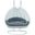 Wicker Hanging 2 Person Egg Swing Chair In Charcoal Blue/White