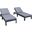LeisureMod Chelsea Modern Blue Outdoor Chaise Lounge Chair With Cushions Set of 2