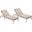 LeisureMod Chelsea Modern Outdoor Weathered Grey Chaise Lounge Chair With Cushions In Beige Set of 2