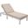 LeisureMod Chelsea Modern Outdoor Weathered Grey Chaise Lounge Chair With Cushions In Beige