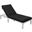 LeisureMod Chelsea Modern Outdoor Weathered Grey Chaise Lounge Chair With Cushions In Black
