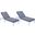 LeisureMod Chelsea Modern Outdoor Weathered Grey Chaise Lounge Chair With Cushions In Blue Set of 2