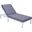 LeisureMod Chelsea Modern Outdoor Weathered Grey Chaise Lounge Chair With Cushions In Blue