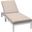 Leisuremod Chelsea Modern Outdoor White Chaise Lounge Chair With Cushions In Beige