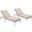 Leisuremod Chelsea Modern Outdoor White Chaise Lounge Chair With Cushions Set Of 2 In Beige