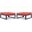 LeisureMod Chelsea Outdoor Patio Red Aluminum Ottomans With Cushions Set Of 2