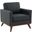 Leisuremod Chester Modern Leather Accent Arm Chair With Birch Wood Base In Black