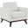 Leisuremod Chester Modern Leather Accent Arm Chair With Birch Wood Base In White