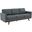 Leisuremod Chester Modern Leather Sofa With Birch Wood Base In Grey