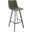 Leisuremod Elland Modern Upholstered Leather Olive Green Bar Stool With Iron Legs And Footrest