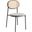 Leisuremod Euston Modern Wicker Dining Chair With Velvet Round Seat In Grey
