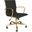 LeisureMod Harris Black Leatherette Gold Frame Office Chair